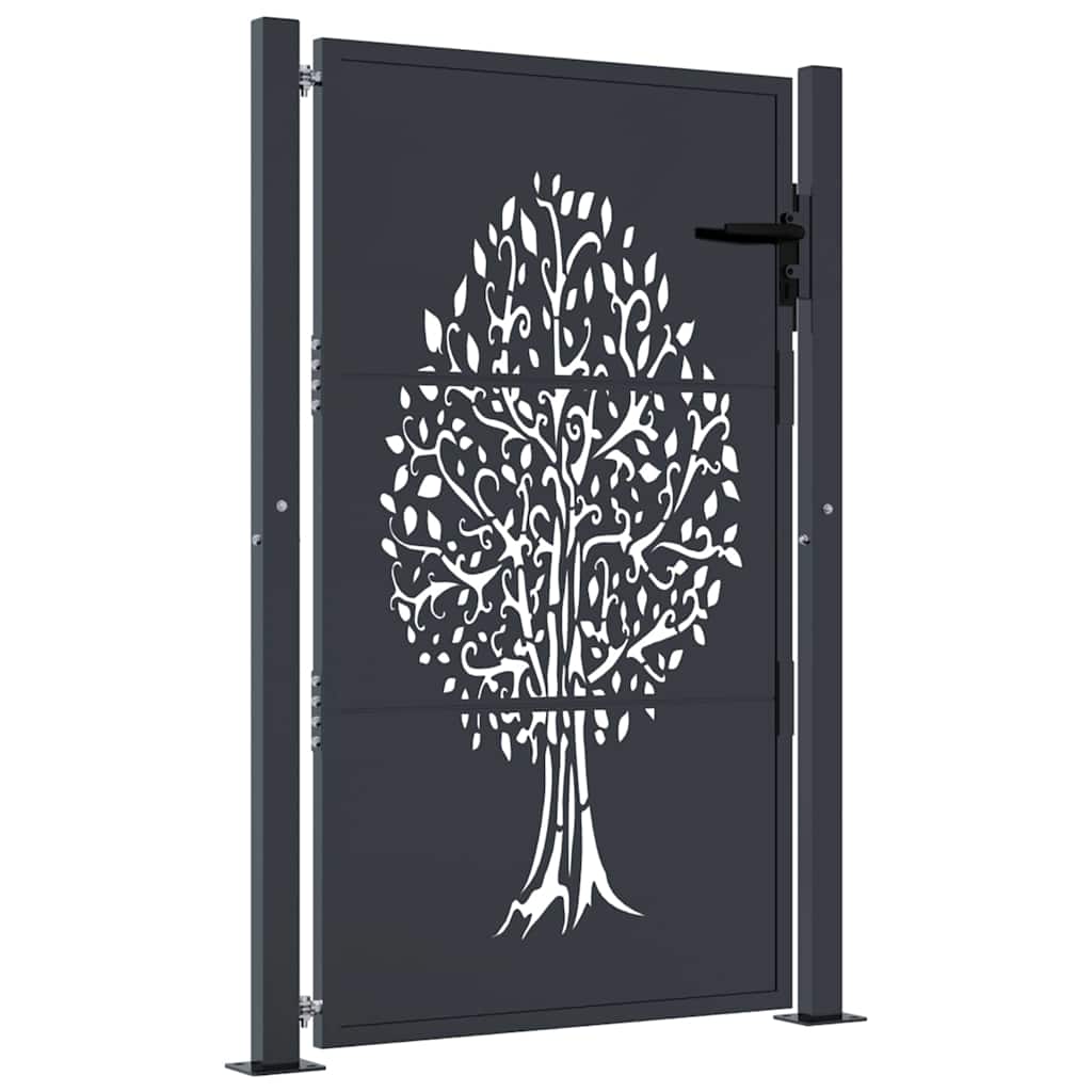 Garden Gate Anthracite 100x125 cm Steel Tree Design