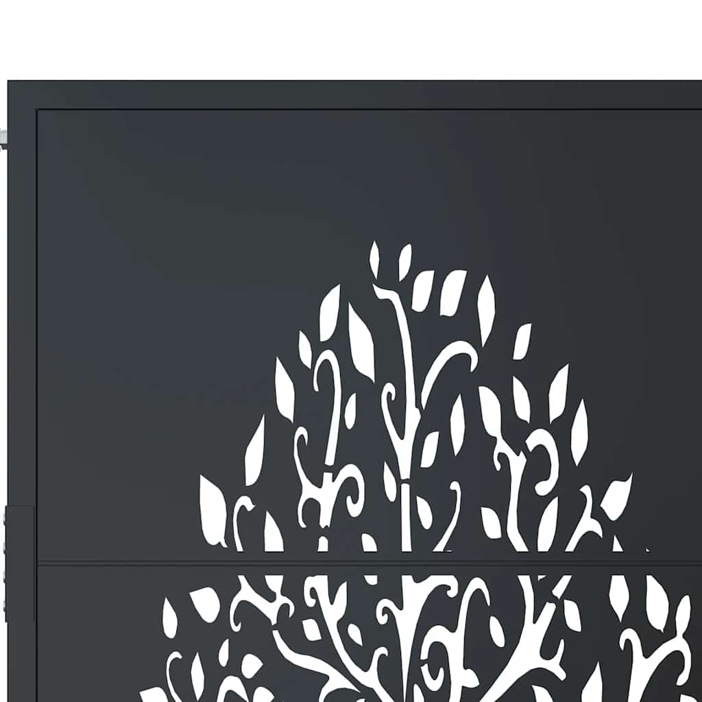 Garden Gate Anthracite 100x175 cm Steel Tree Design