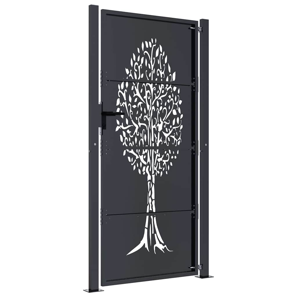 Garden Gate Anthracite 100x200 cm Steel Tree Design