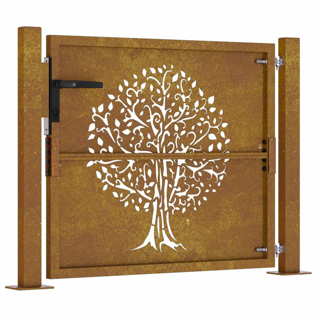 Garden Gate 100x75 cm Corten Steel Tree Design