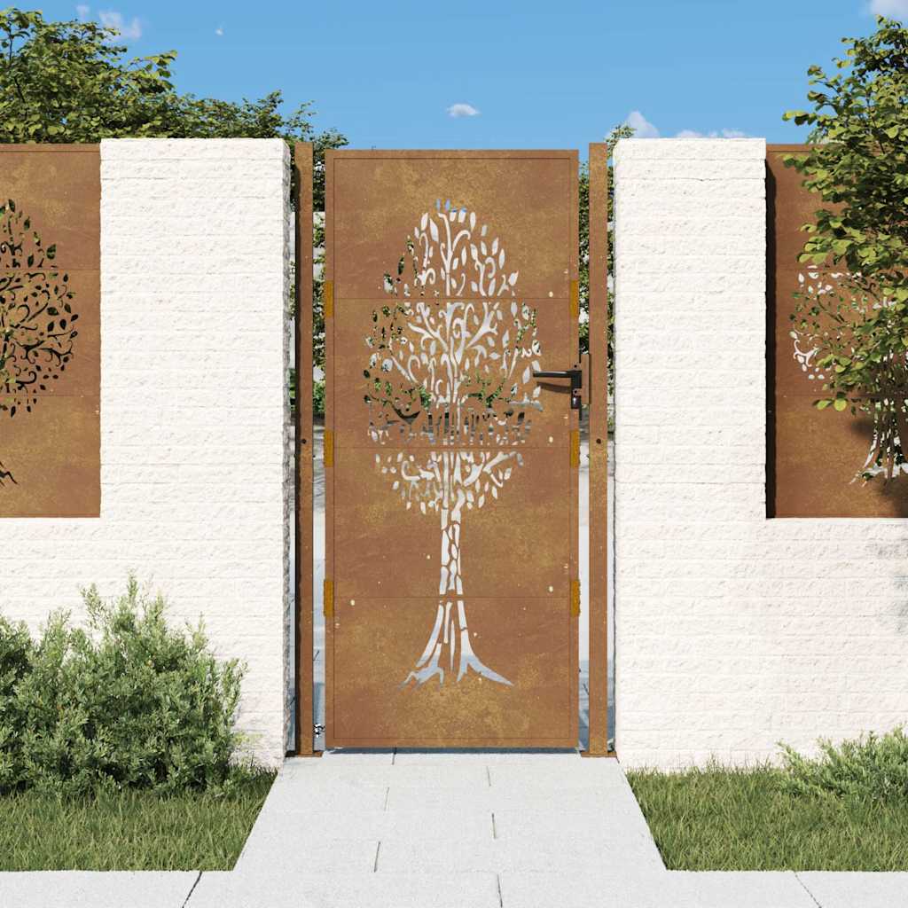 Garden Gate 100x175 cm Corten Steel Tree Design