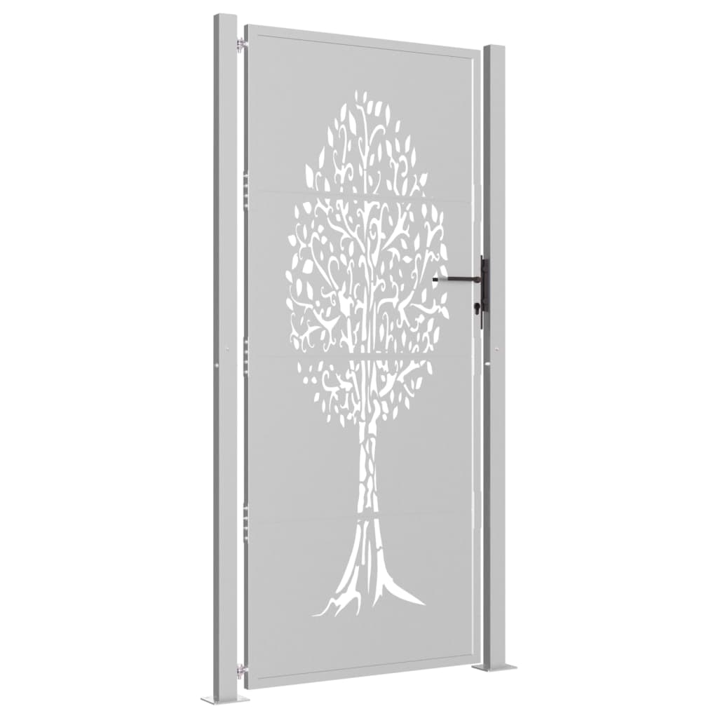 vidaXL Garden Gate 105x205 cm Corten Steel Tree Design