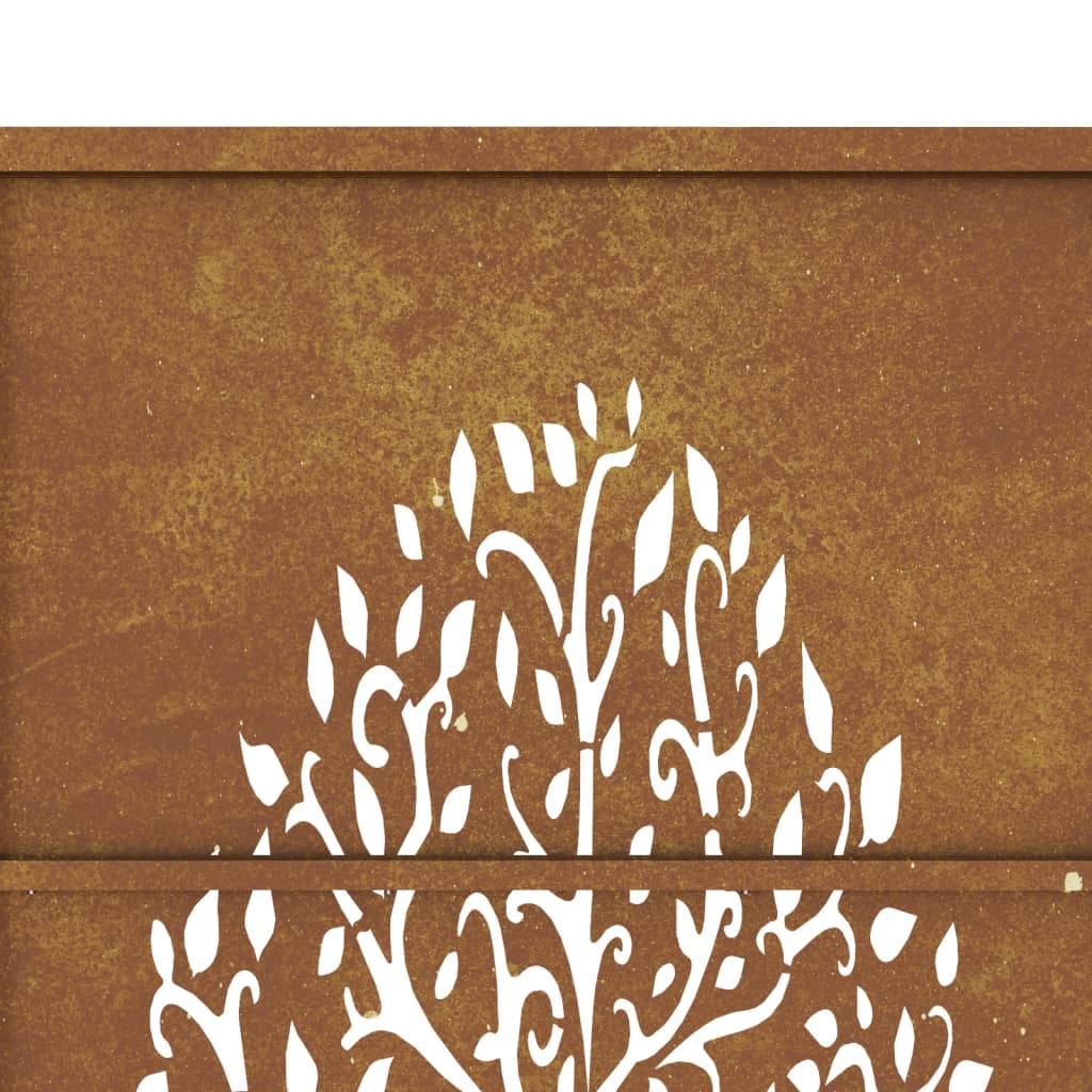 vidaXL Garden Gate 105x205 cm Corten Steel Tree Design