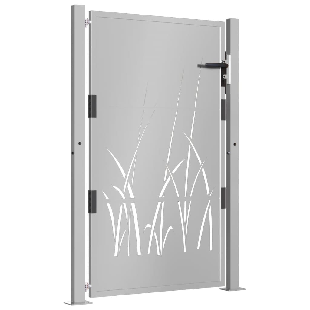 vidaXL Garden Gate 105x130 cm Corten Steel Grass Design