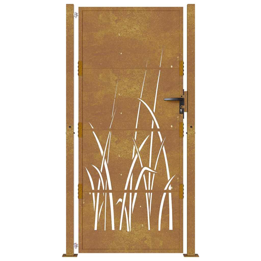 Garden Gate 100x175 cm Corten Steel Grass Design