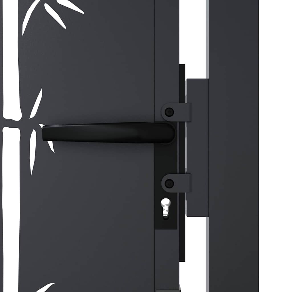 Garden Gate Anthracite 100x75 cm Steel Bamboo Design
