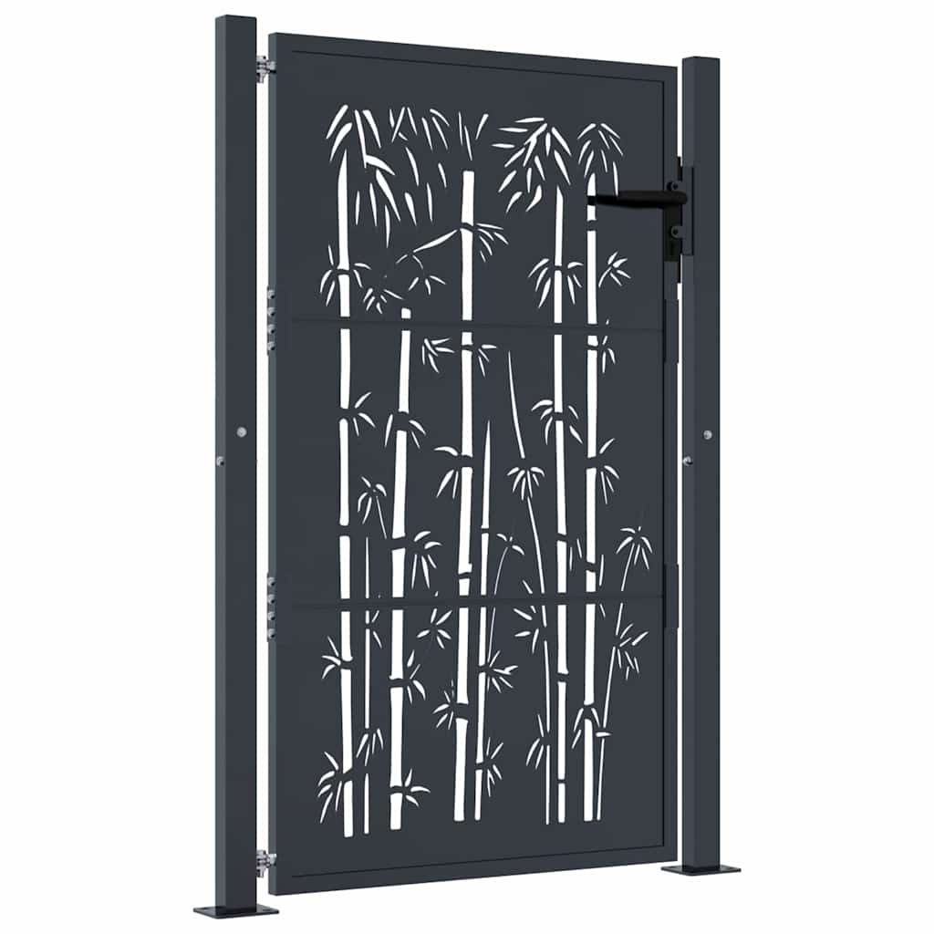 Garden Gate Anthracite 100x125 cm Steel Bamboo Design