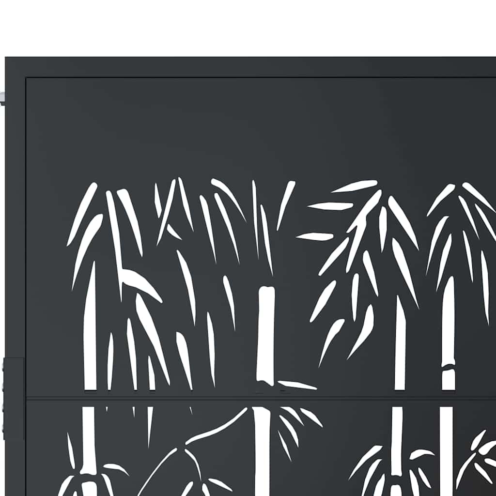 Garden Gate Anthracite 100x125 cm Steel Bamboo Design