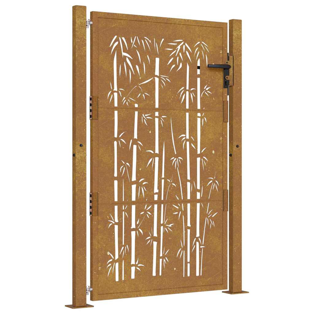 Garden Gate 100x125 cm Corten Steel Bamboo Design