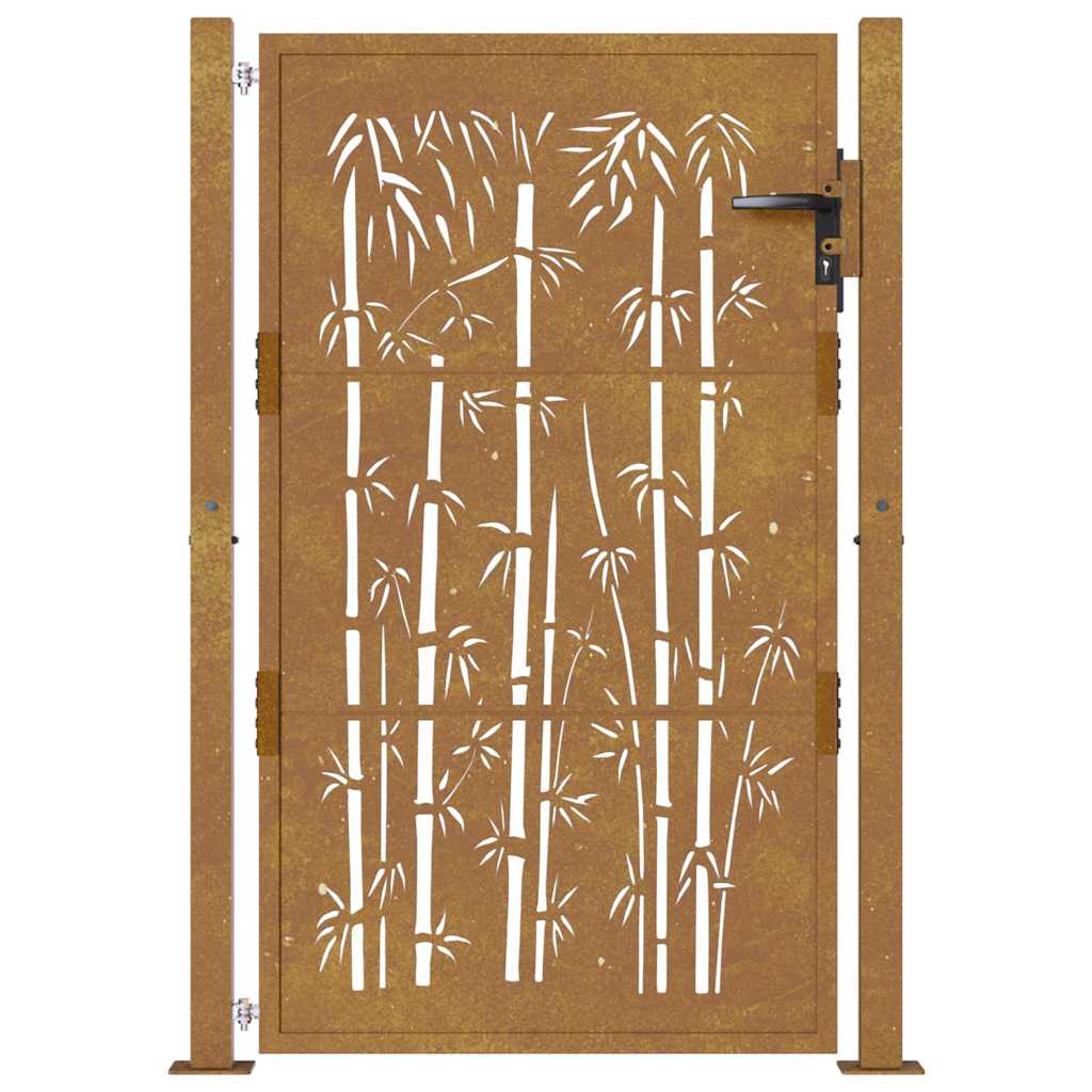 Garden Gate 100x125 cm Corten Steel Bamboo Design