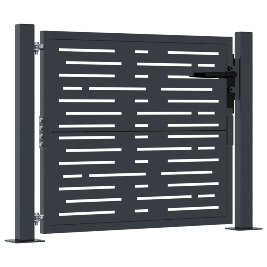 vidaXL Garden Gate Anthracite 105x80 cm Steel Square Design