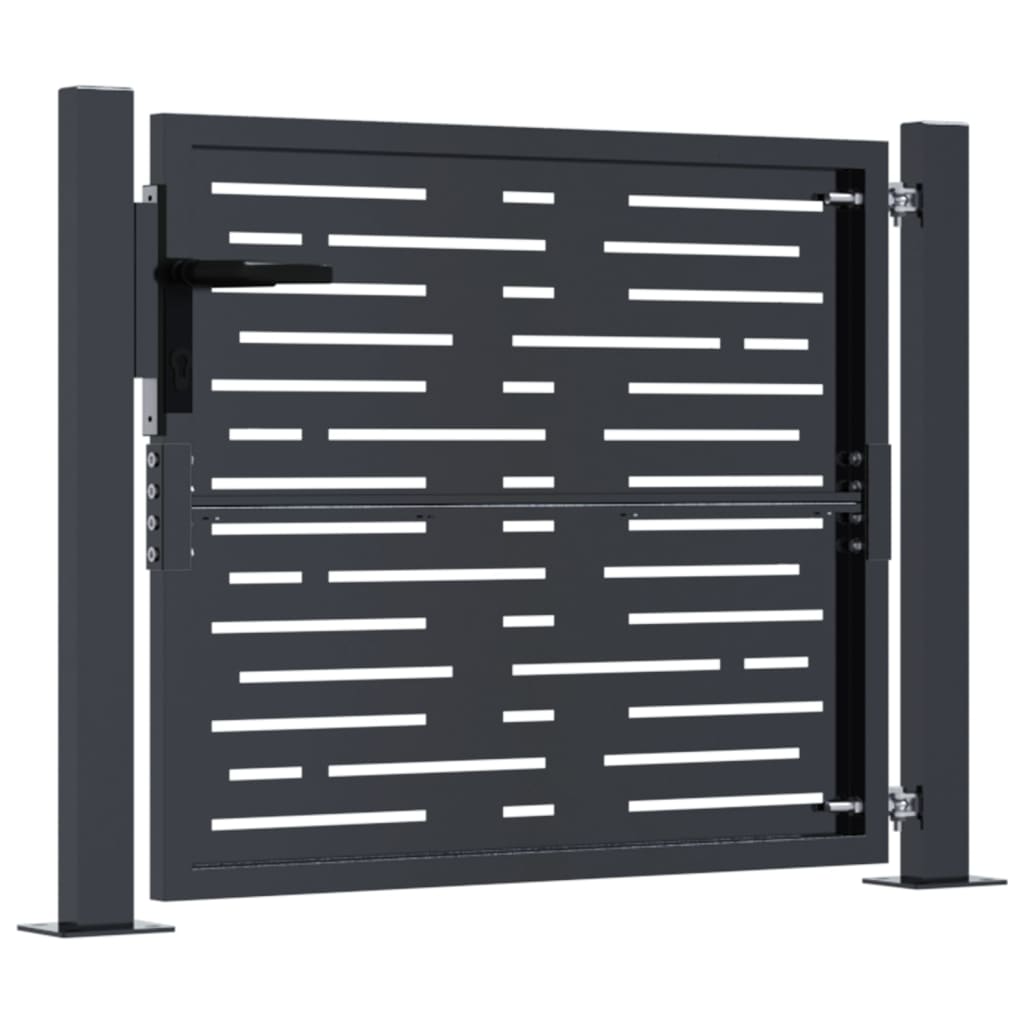 vidaXL Garden Gate Anthracite 105x80 cm Steel Square Design