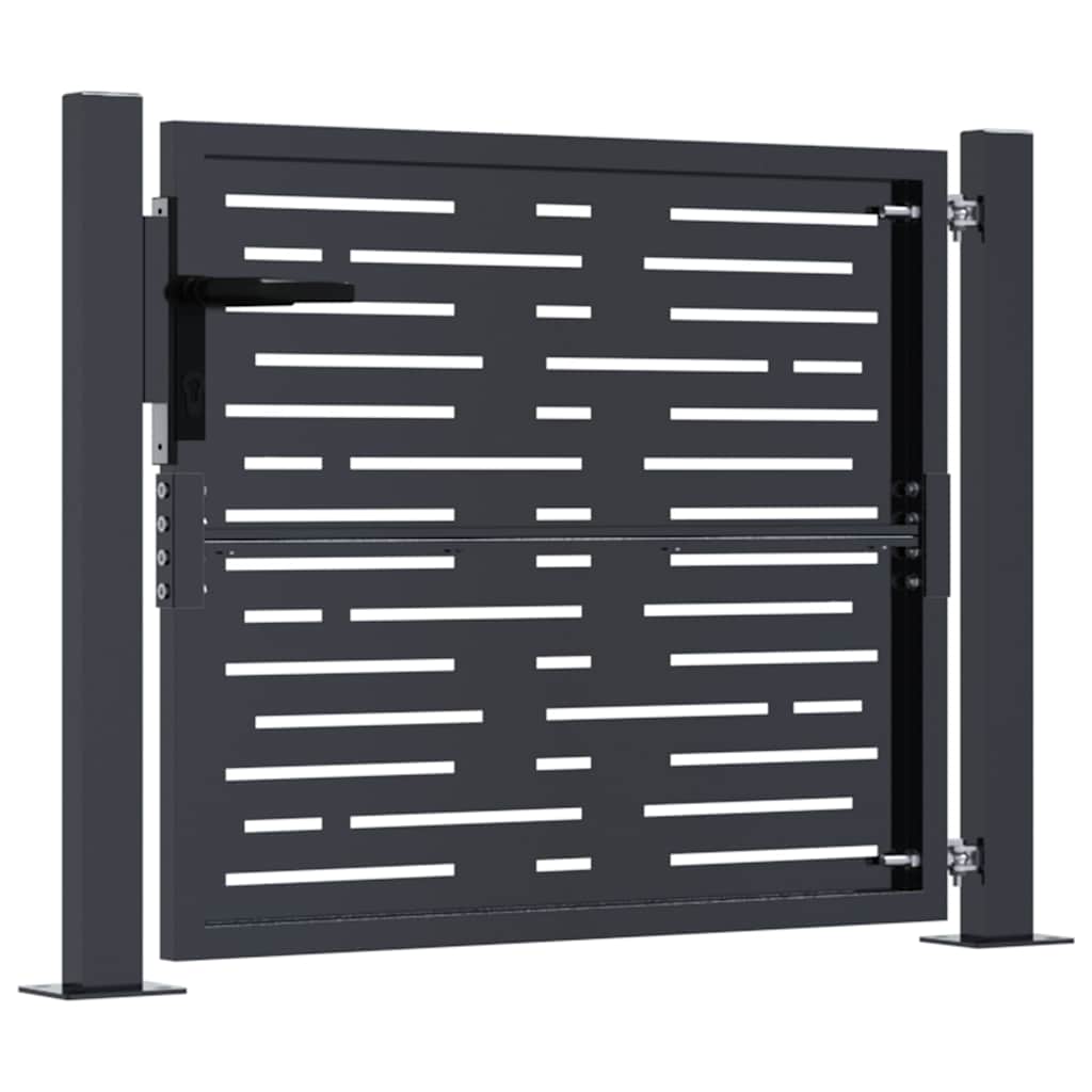 Garden Gate Anthracite 100x75 cm Steel Square Design
