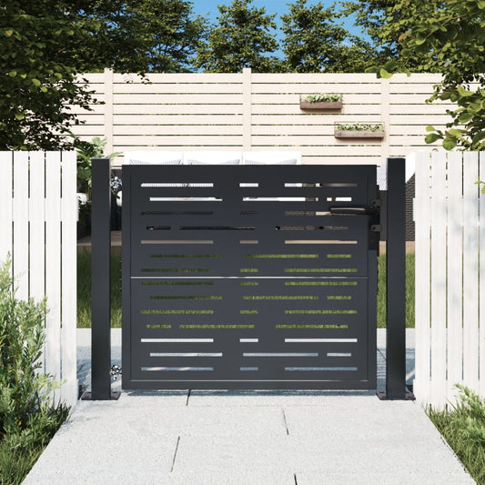 vidaXL Garden Gate Anthracite 105x80 cm Steel Square Design