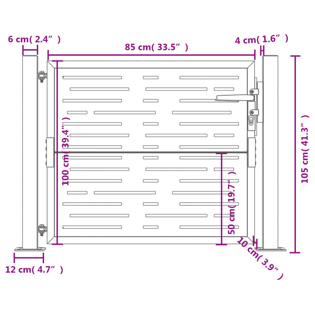 vidaXL Garden Gate Anthracite 105x105 cm Steel Square Design