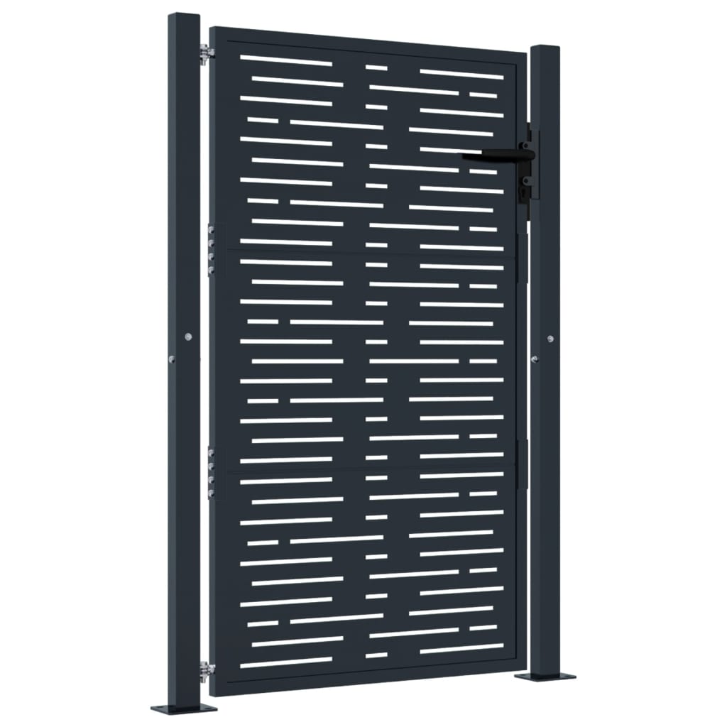 vidaXL Garden Gate Anthracite 105x155 cm Steel Square Design