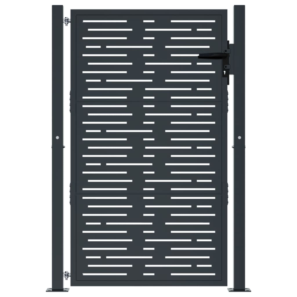 vidaXL Garden Gate Anthracite 105x155 cm Steel Square Design