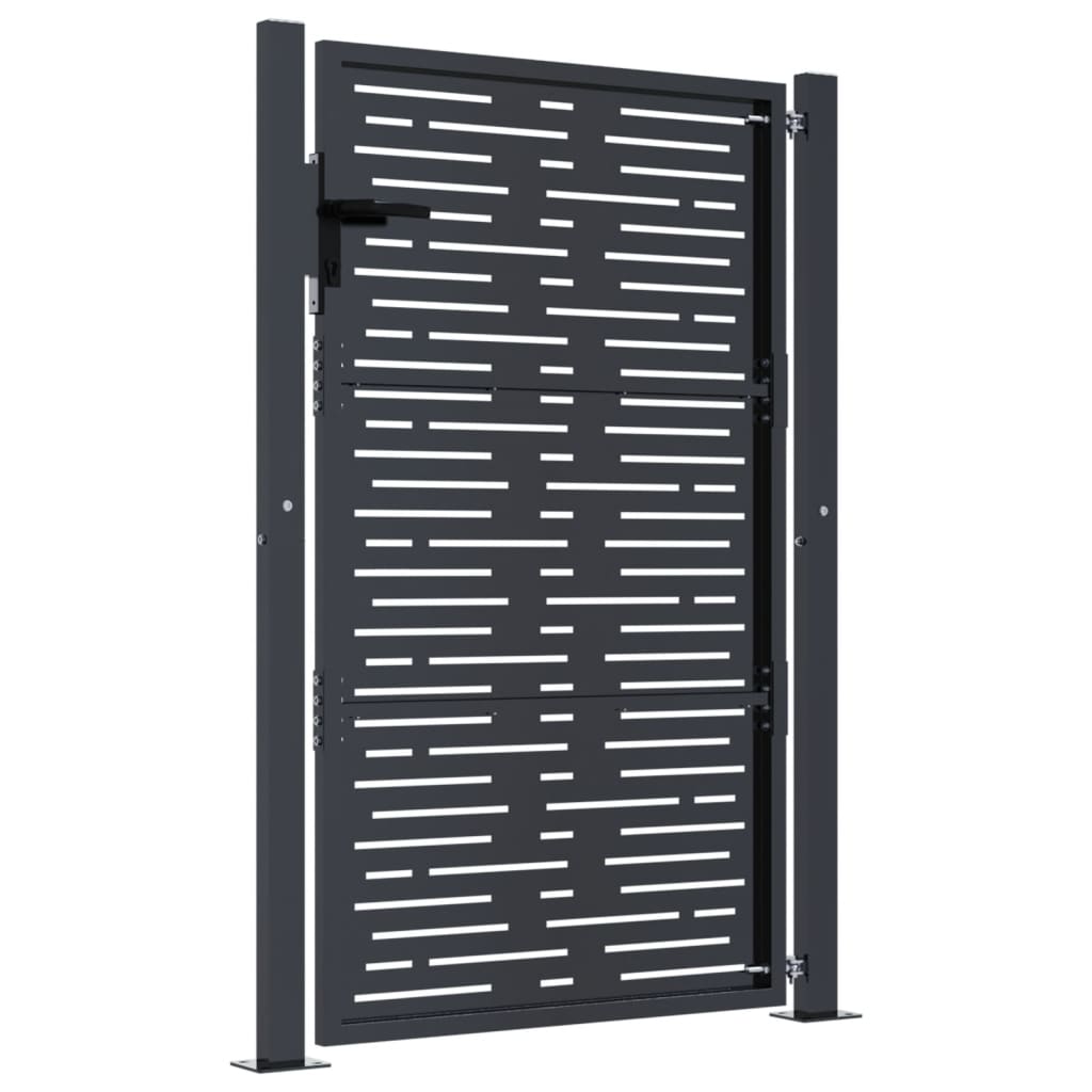 vidaXL Garden Gate Anthracite 105x155 cm Steel Square Design