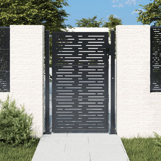 vidaXL Garden Gate Anthracite 105x155 cm Steel Square Design