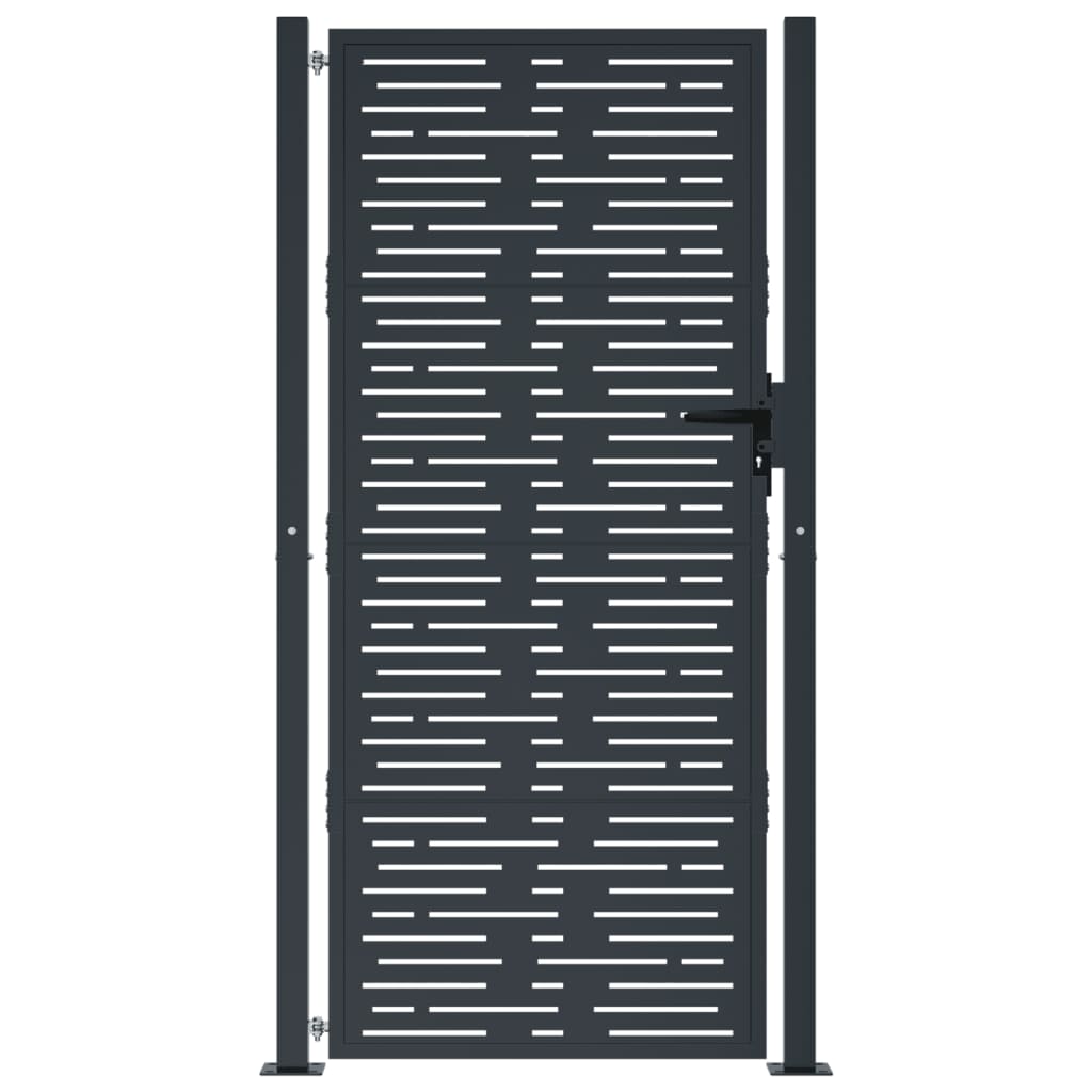 vidaXL Garden Gate Anthracite 105x180 cm Steel Square Design