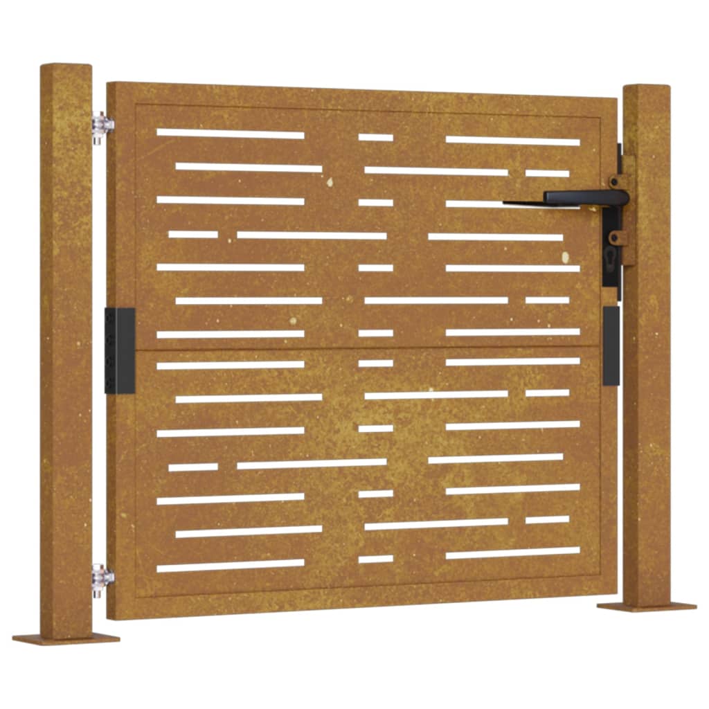 vidaXL Garden Gate 105x80 cm Corten Steel Square Design