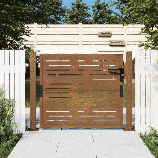 vidaXL Garden Gate 105x80 cm Corten Steel Square Design