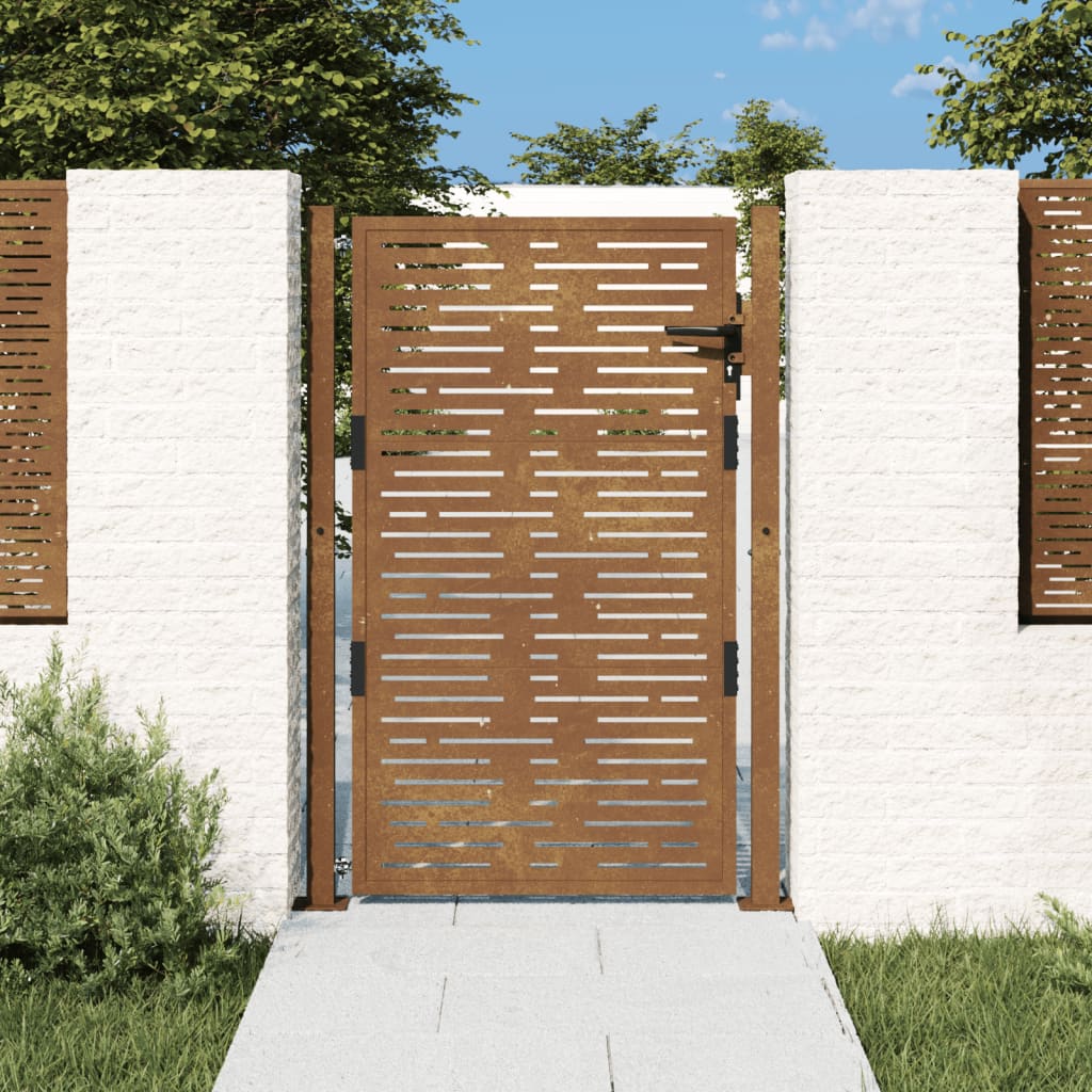 vidaXL Garden Gate 105x130 cm Corten Steel Square Design