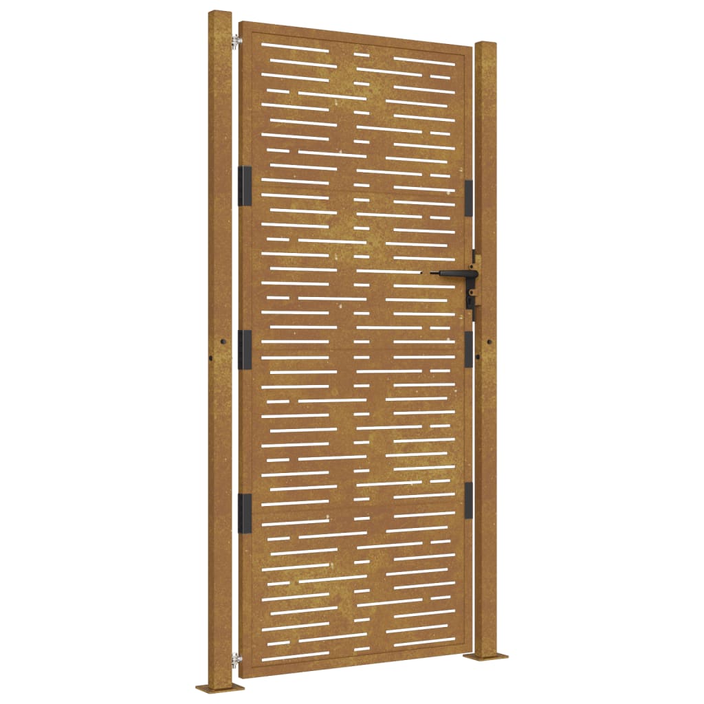 vidaXL Garden Gate 105x205 cm Corten Steel Square Design