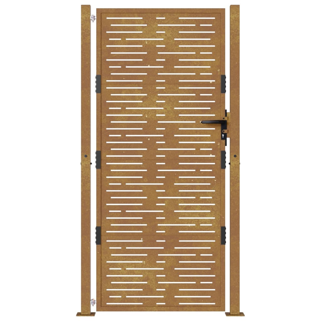 vidaXL Garden Gate 105x205 cm Corten Steel Square Design