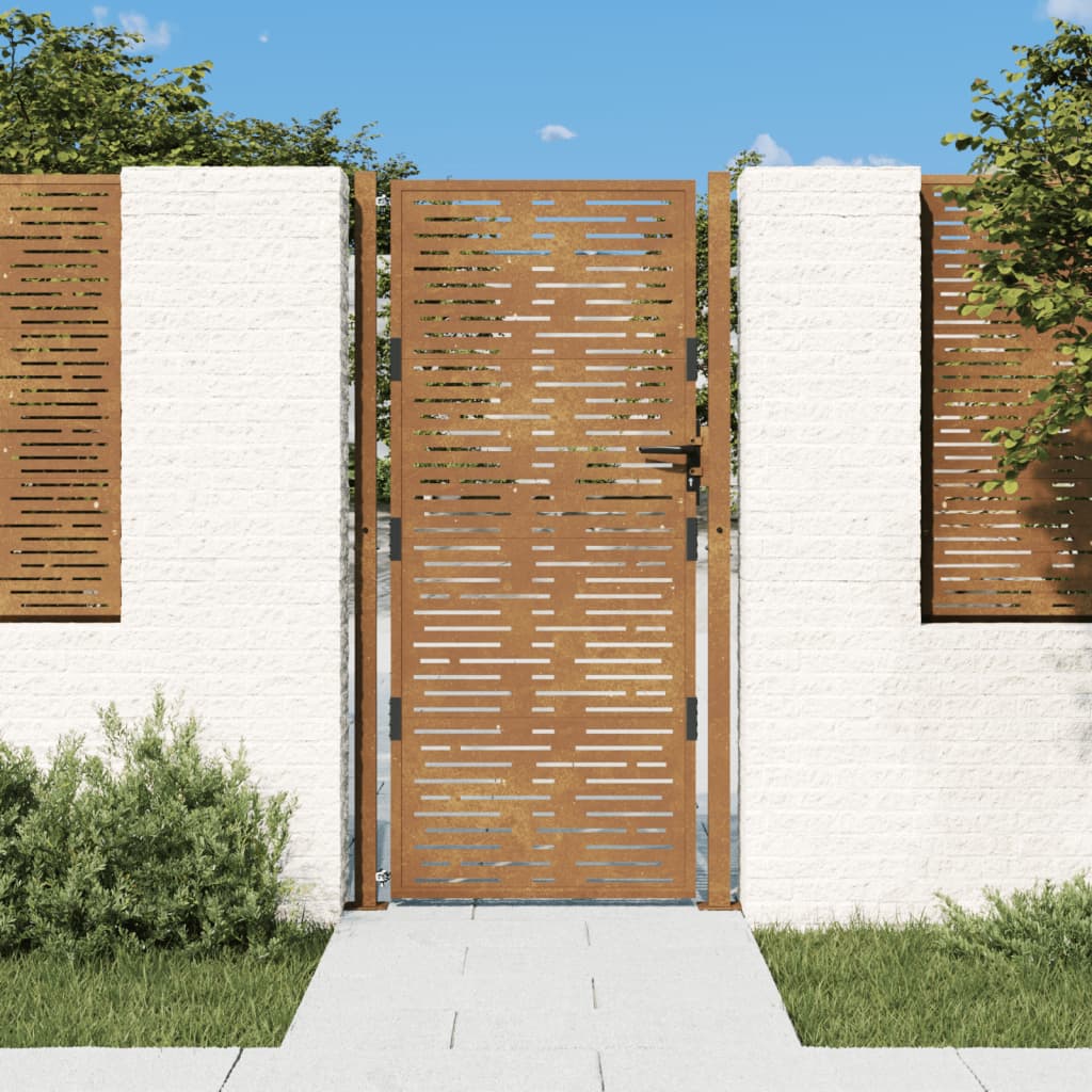 vidaXL Garden Gate 105x205 cm Corten Steel Square Design