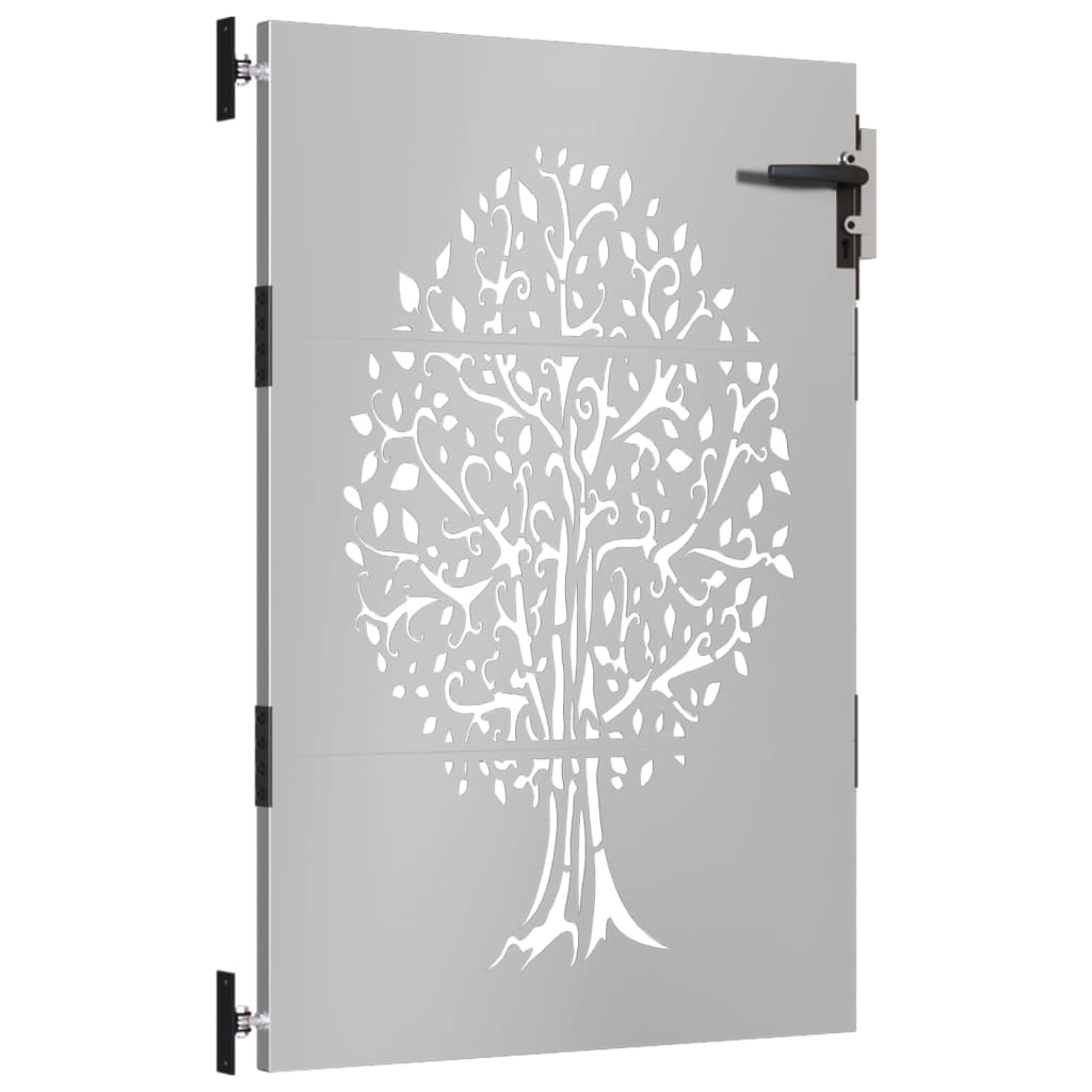 vidaXL Garden Gate 85x125 cm Corten Steel Tree Design