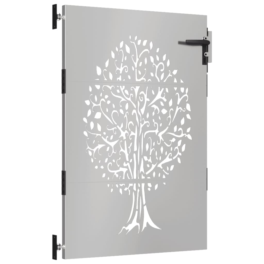 vidaXL Garden Gate 85x150 cm Corten Steel Tree Design