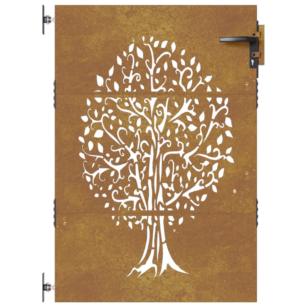 vidaXL Garden Gate 85x150 cm Corten Steel Tree Design