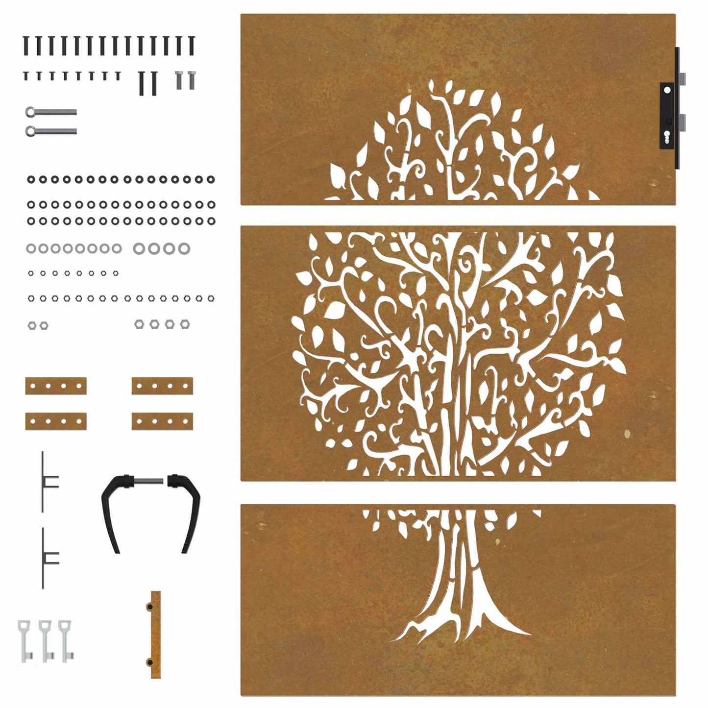 Garden Gate 85x150 cm Corten Steel Tree Design