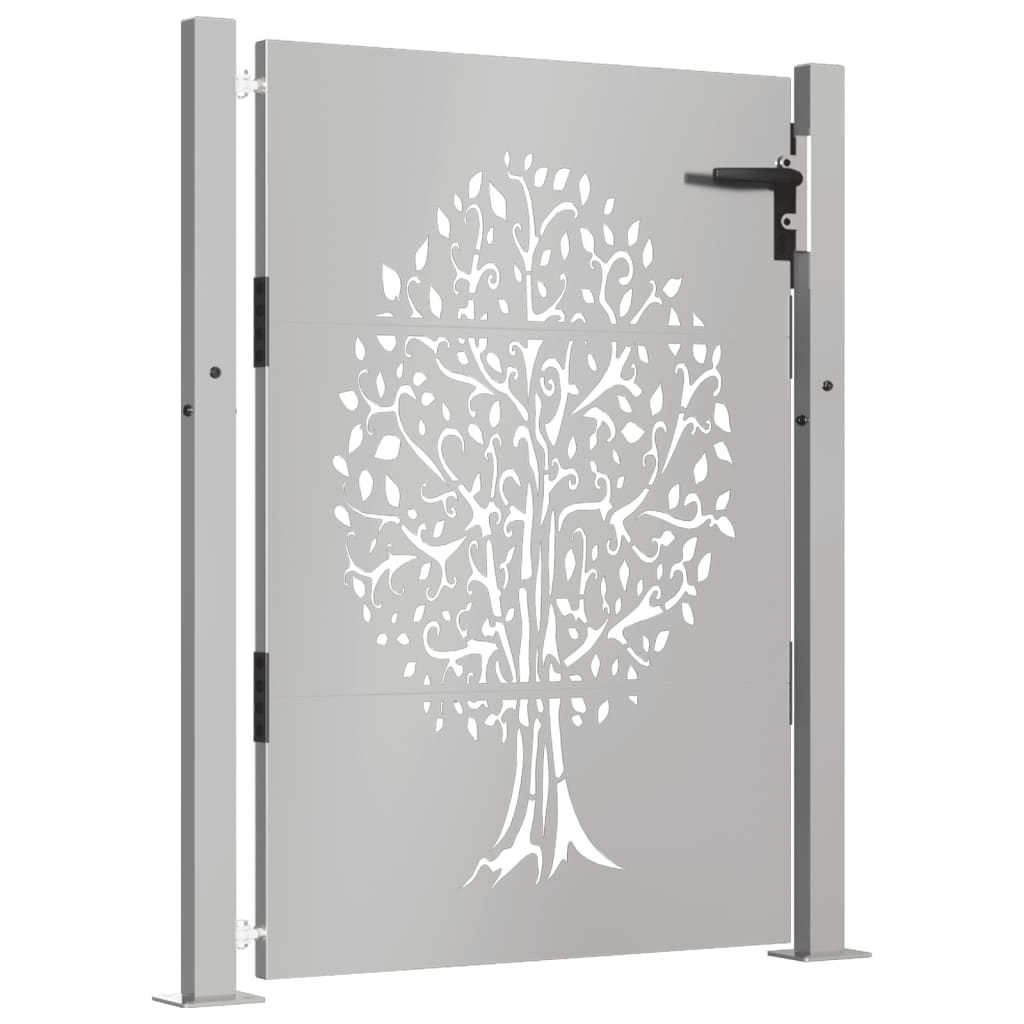 vidaXL Garden Gate 105x130 cm Corten Steel Tree Design