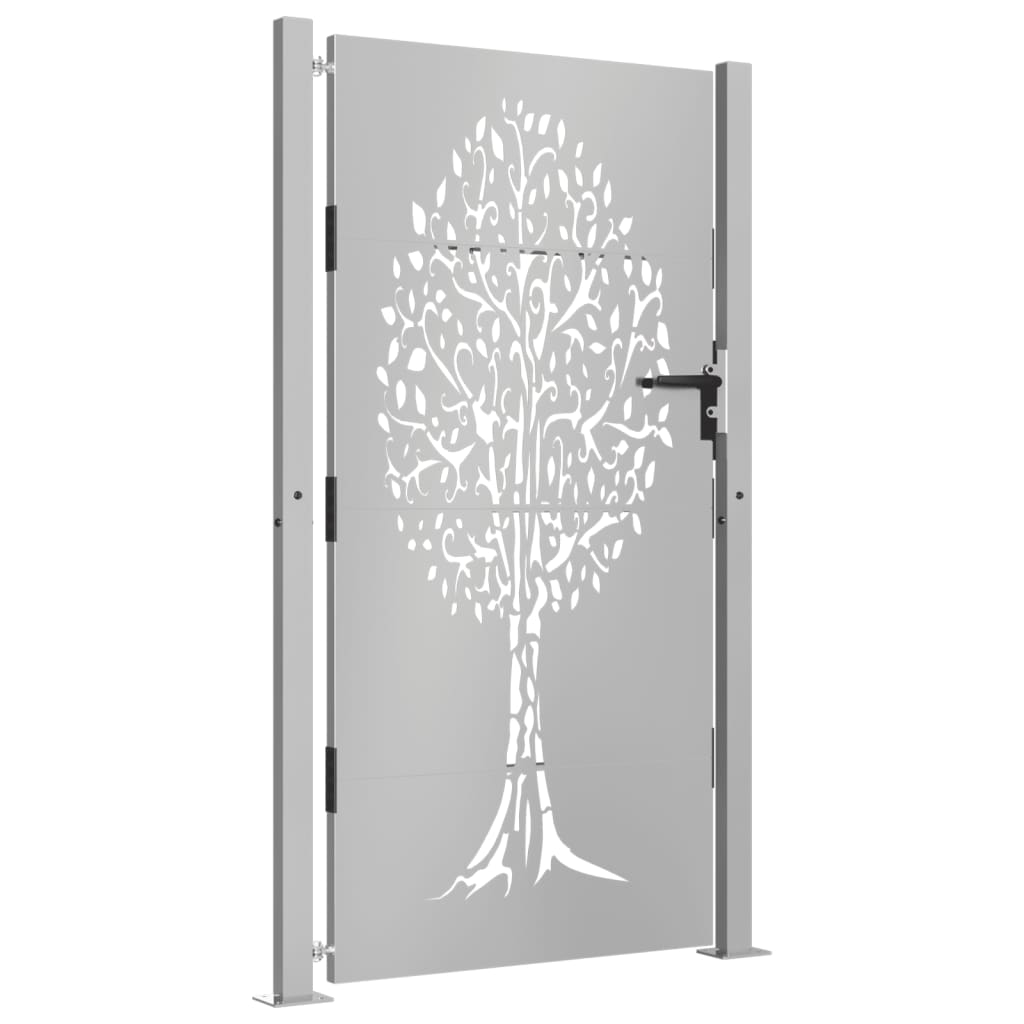 vidaXL Garden Gate 105x180 cm Corten Steel Tree Design