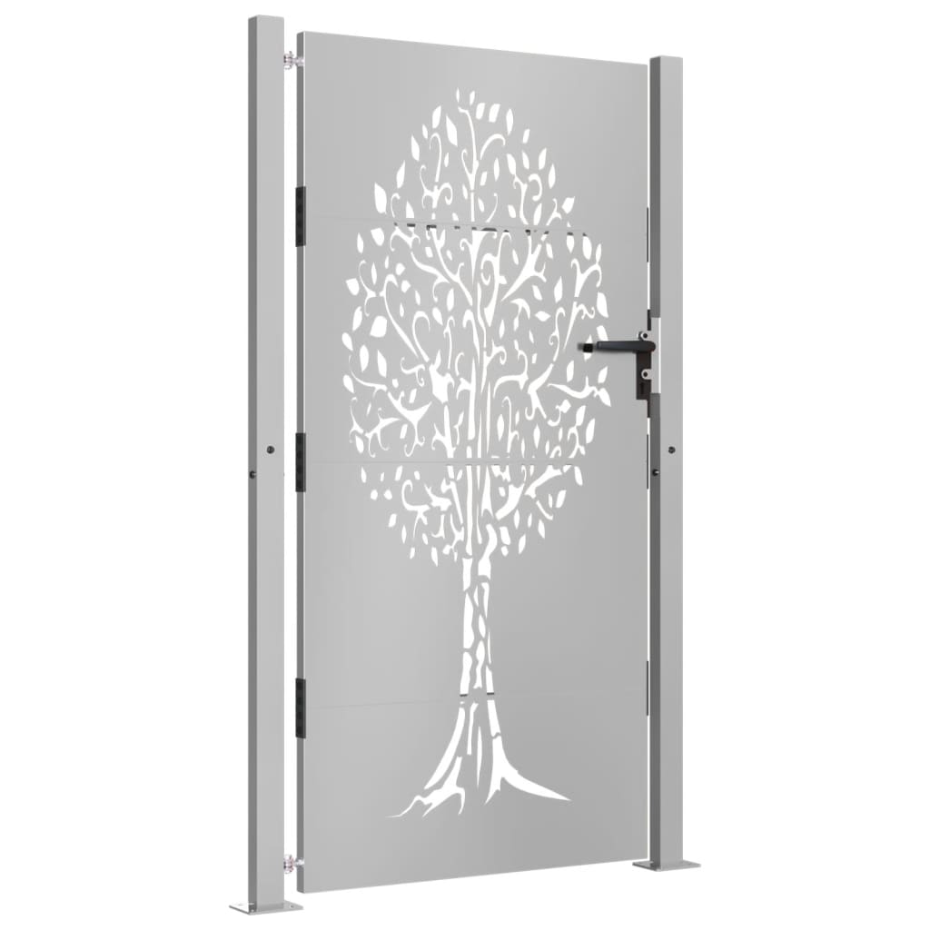 vidaXL Garden Gate 105x205 cm Corten Steel Tree Design