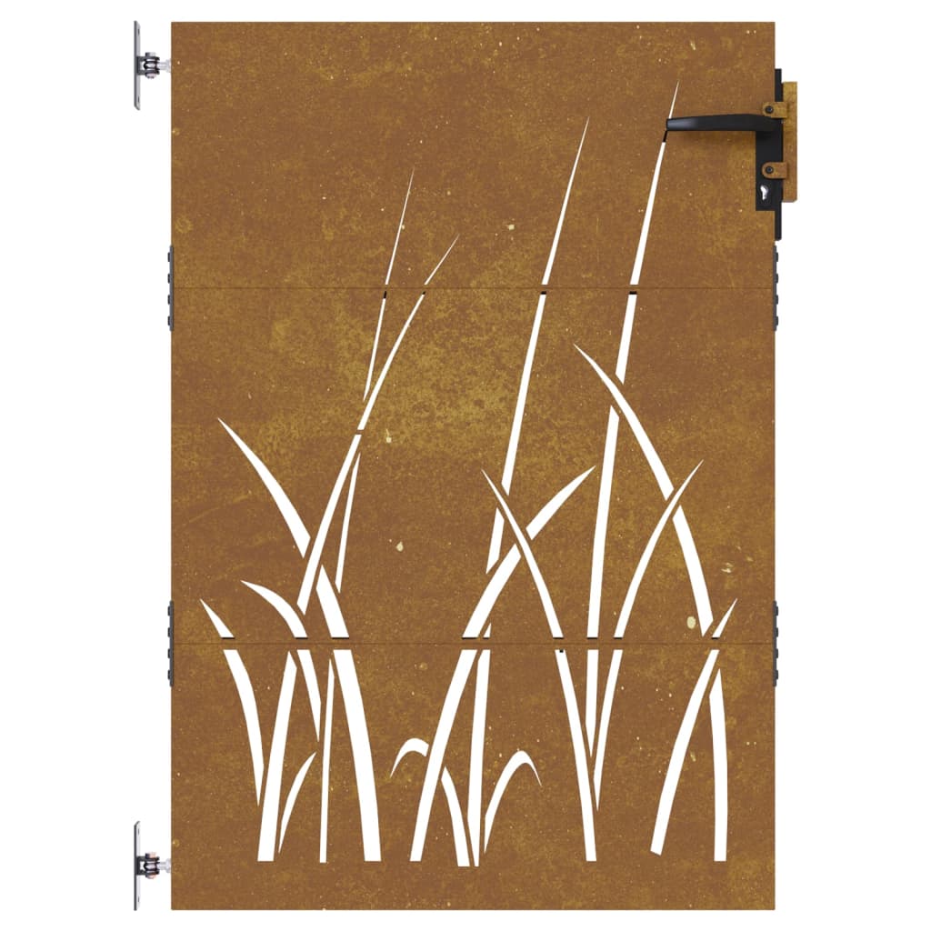 vidaXL Garden Gate 85x150 cm Corten Steel Grass Design