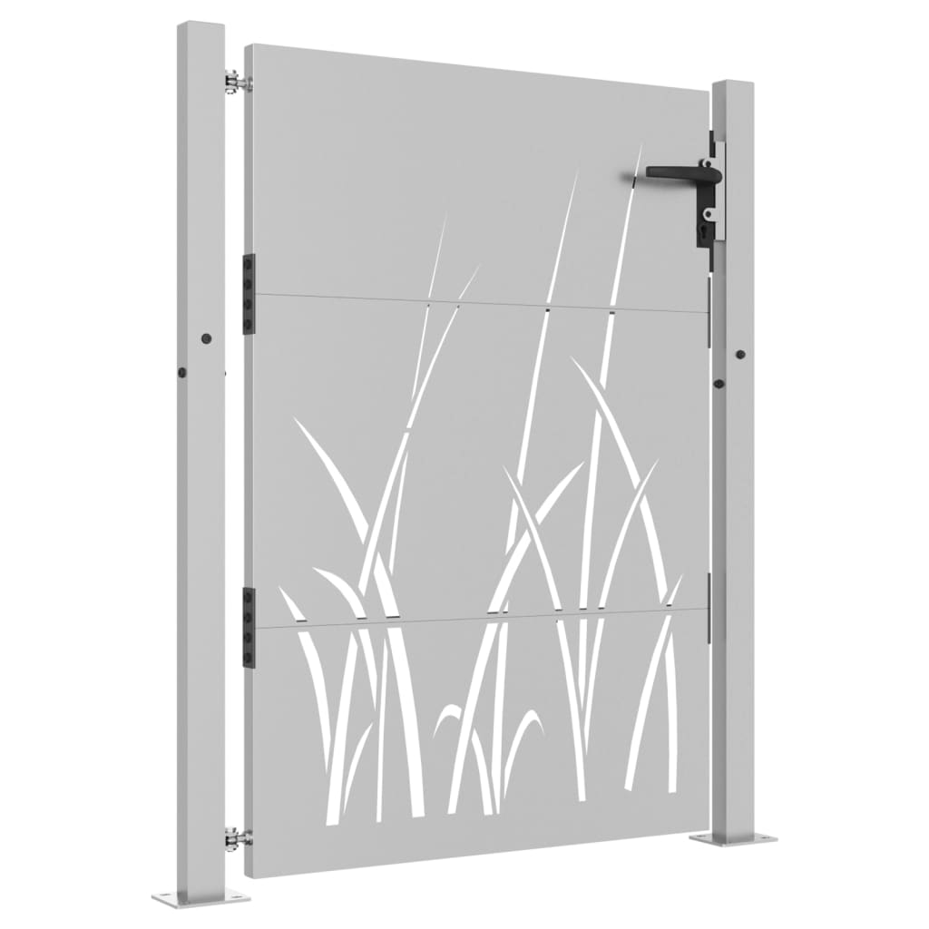 vidaXL Garden Gate 105x130 cm Corten Steel Grass Design