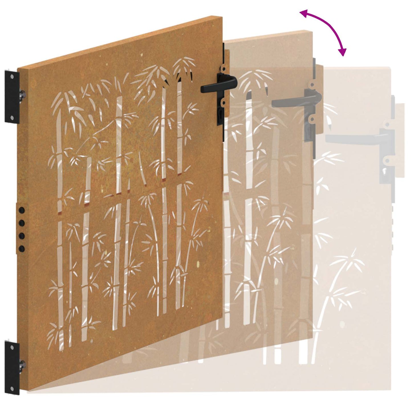Garden Gate 85 x 100 cm Powder-coated steel Black Lockable