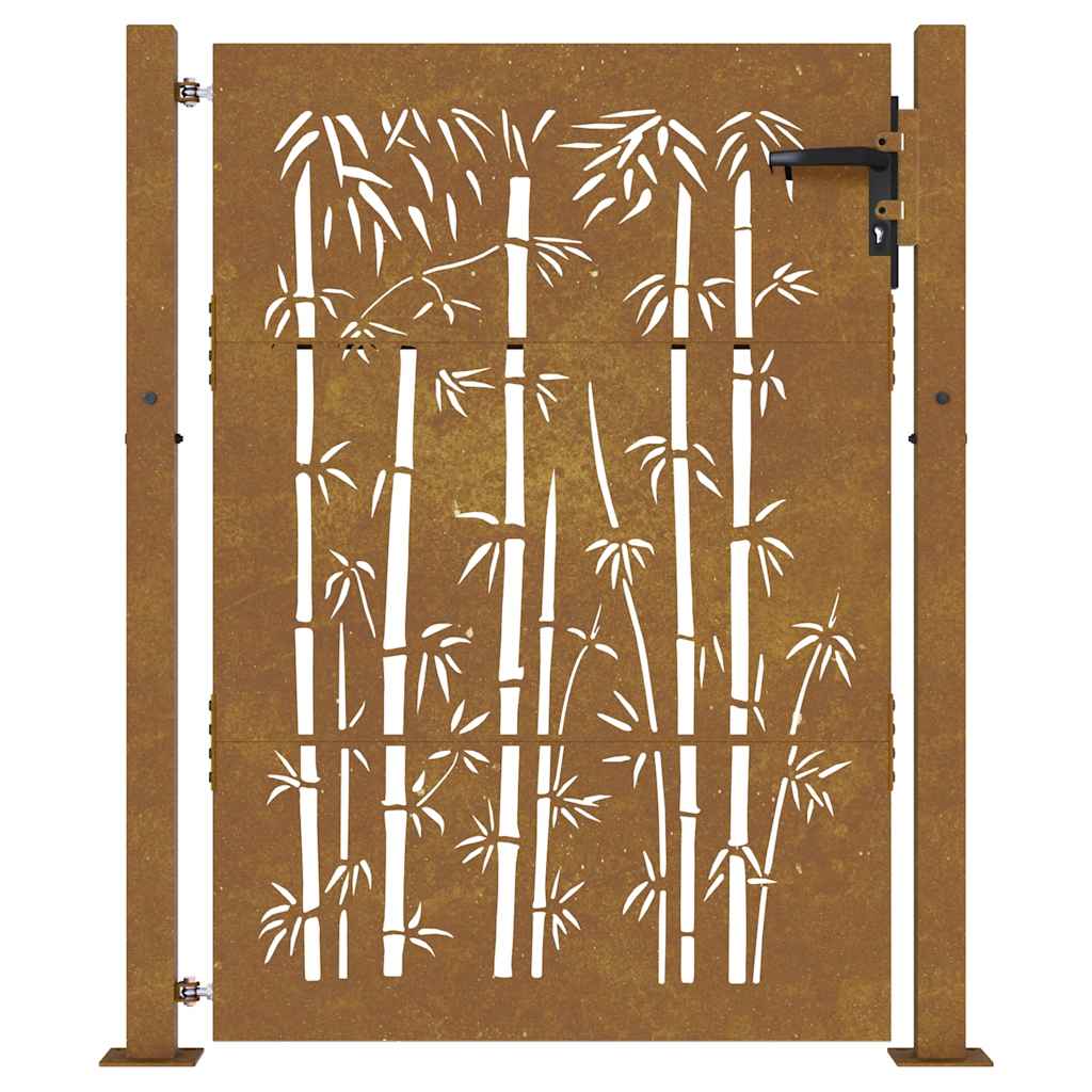 Garden Gate 100x125 cm Corten Steel Bamboo Design