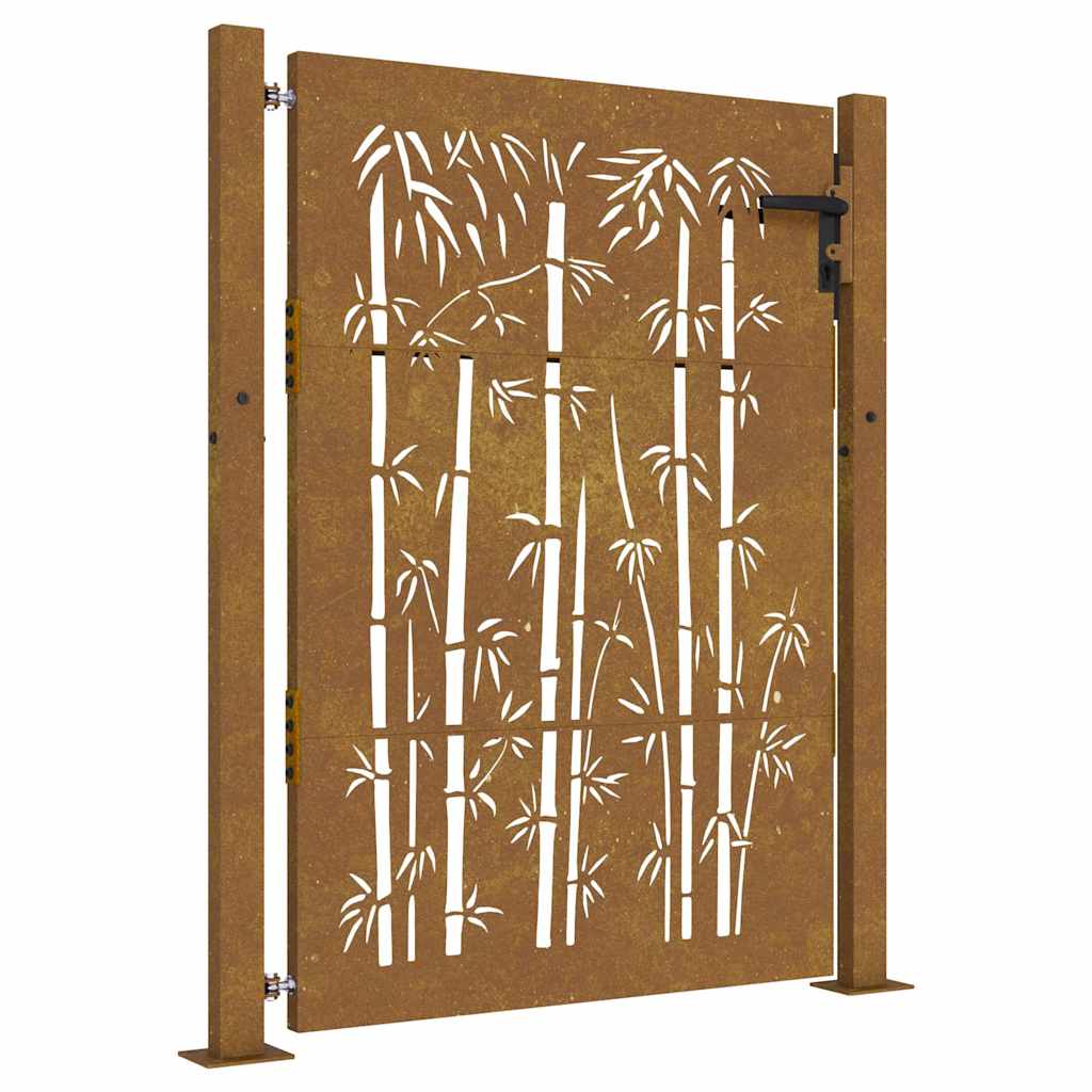 Garden Gate 100x150 cm Corten Steel Bamboo Design