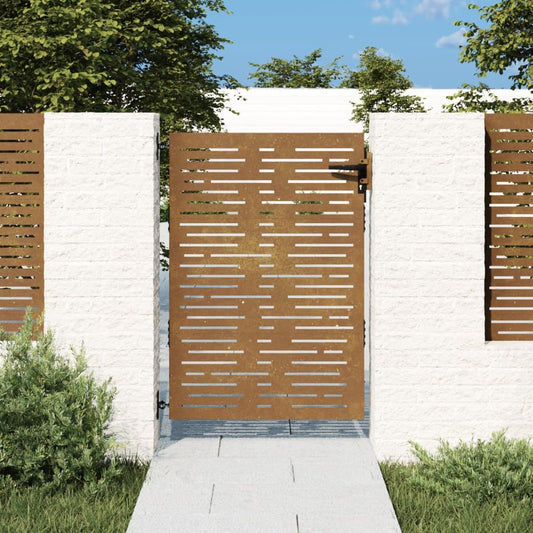 vidaXL Garden Gate 85x125 cm Corten Steel Square Design