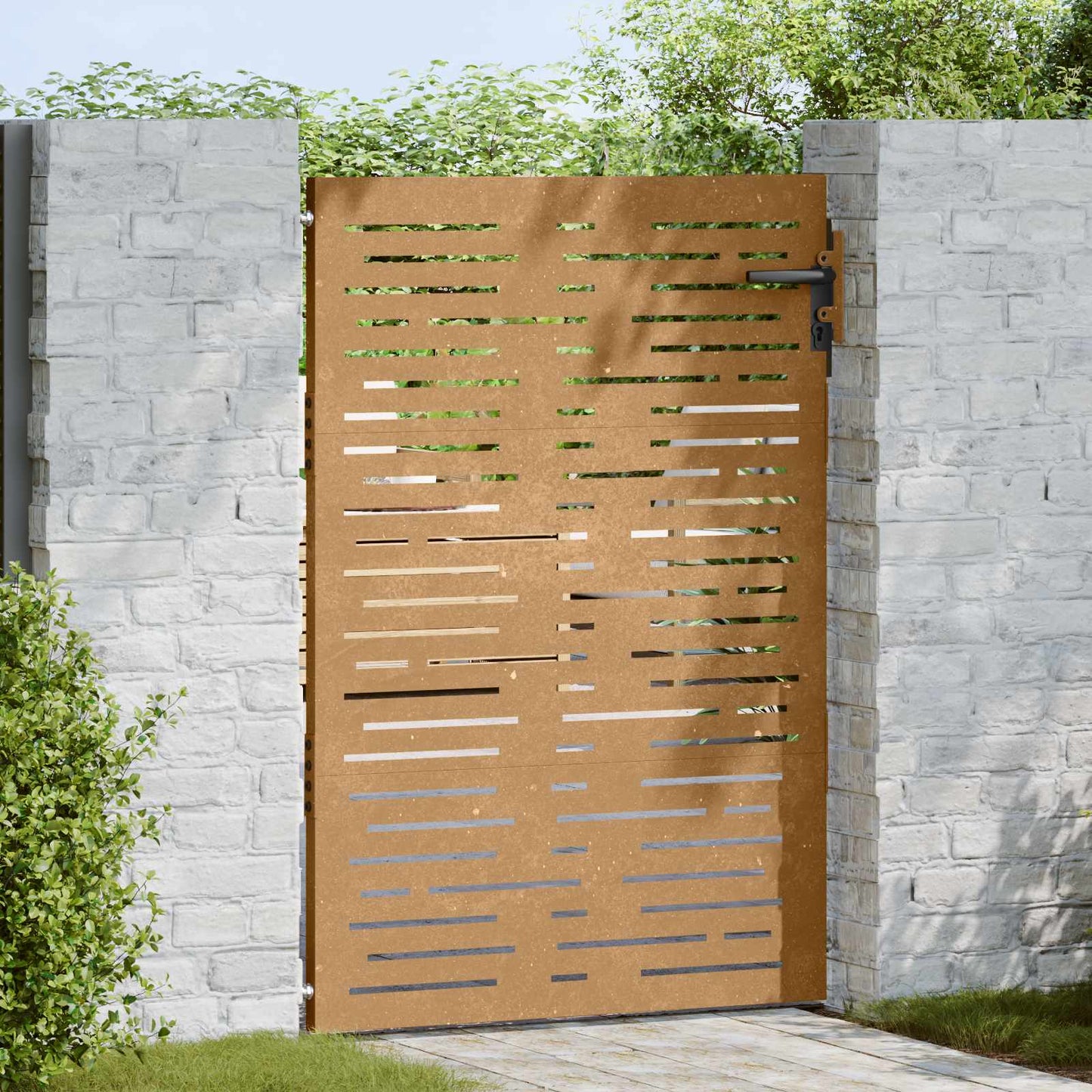 Garden Gate 85x150 cm Corten Steel Square Design