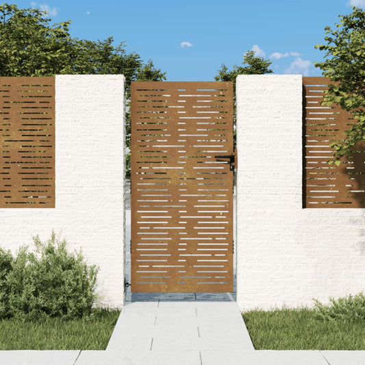 vidaXL Garden Gate 85x175 cm Corten Steel Square Design