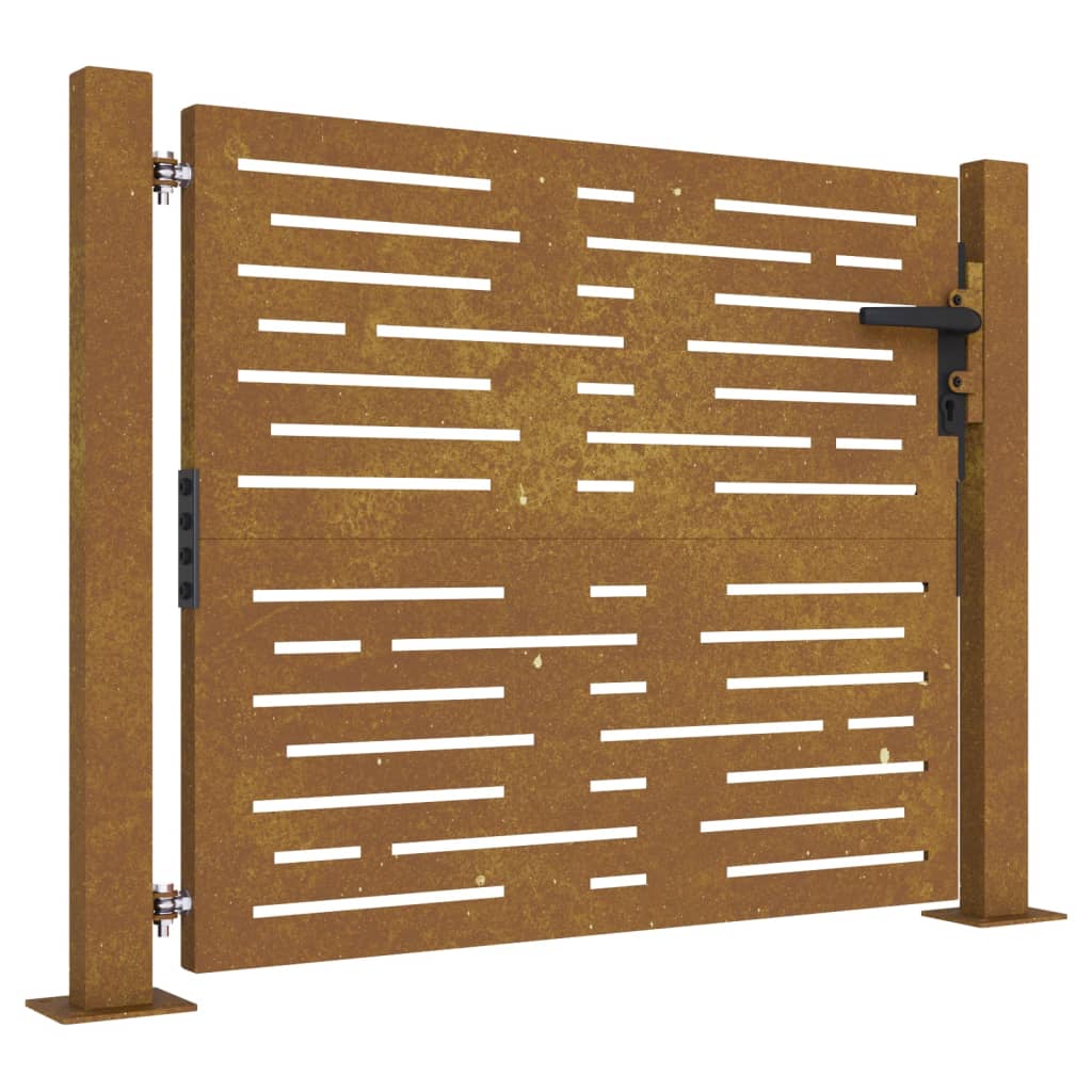 vidaXL Garden Gate 105x80 cm Corten Steel Square Design