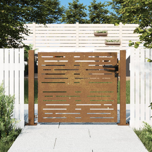 vidaXL Garden Gate 105x80 cm Corten Steel Square Design