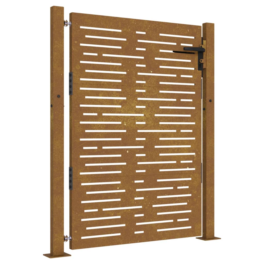 vidaXL Garden Gate 105x130 cm Corten Steel Square Design