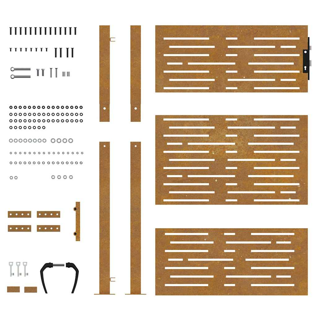 Garden Gate 100x150 cm Corten Steel Square Design