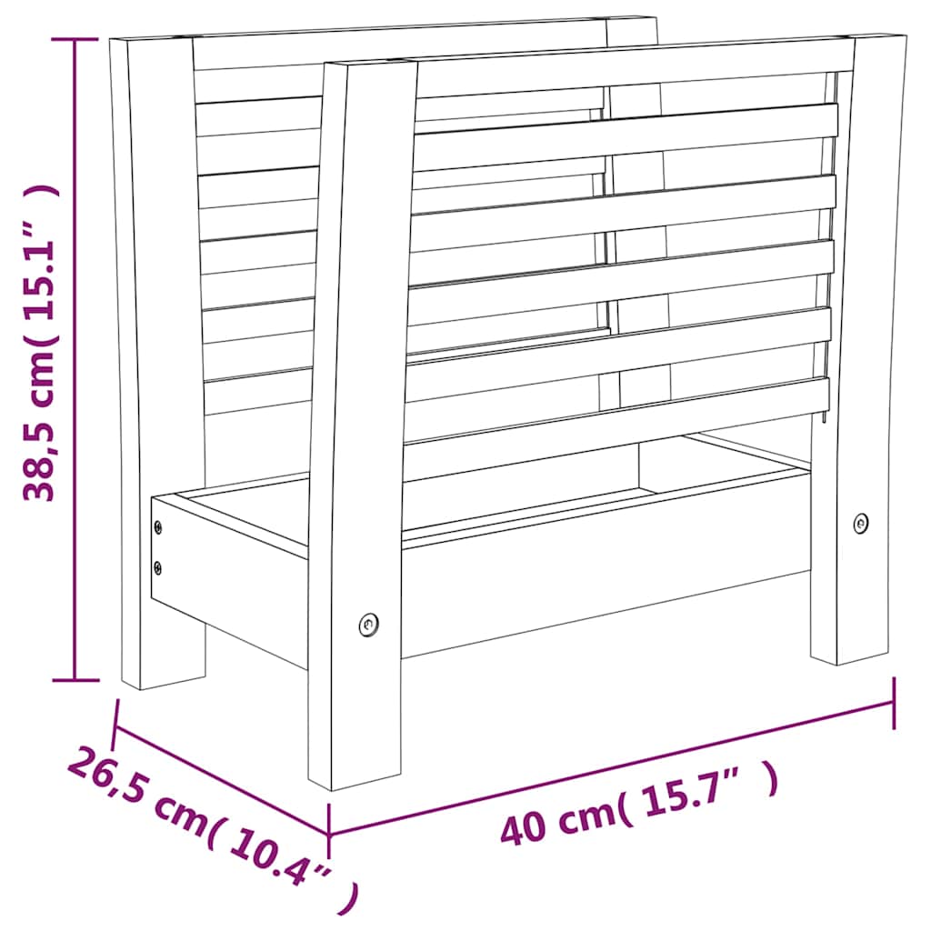Magazine Rack 40x26,5x38,5 cm Solid Wood Walnut